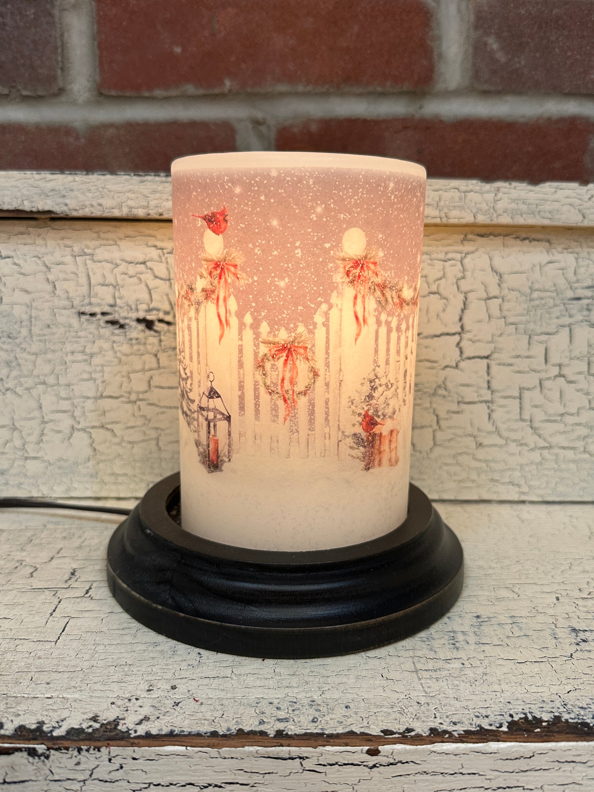 Winter Garden Gate Candle Sleeve