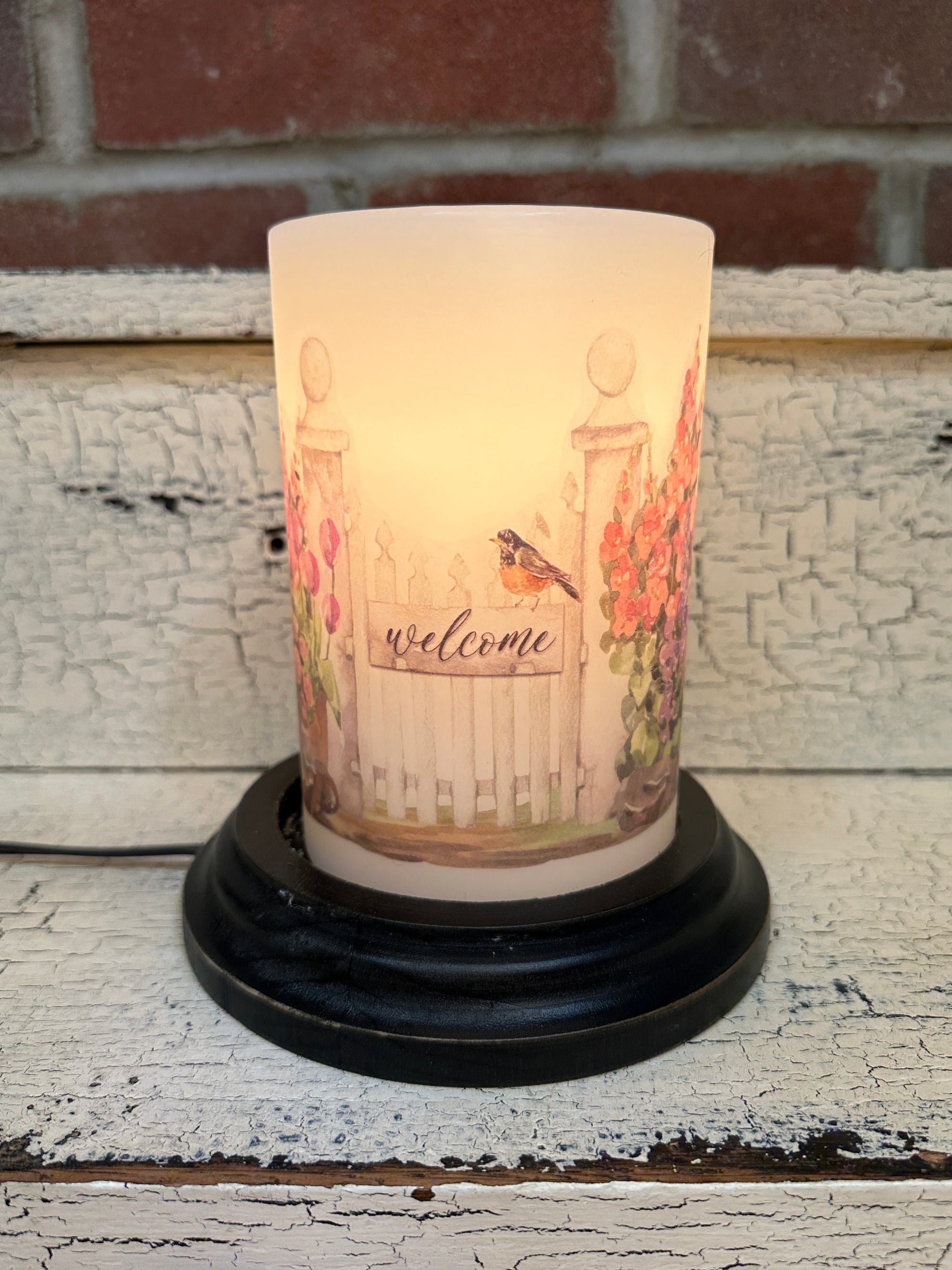 Spring Garden Gate Candle Sleeve