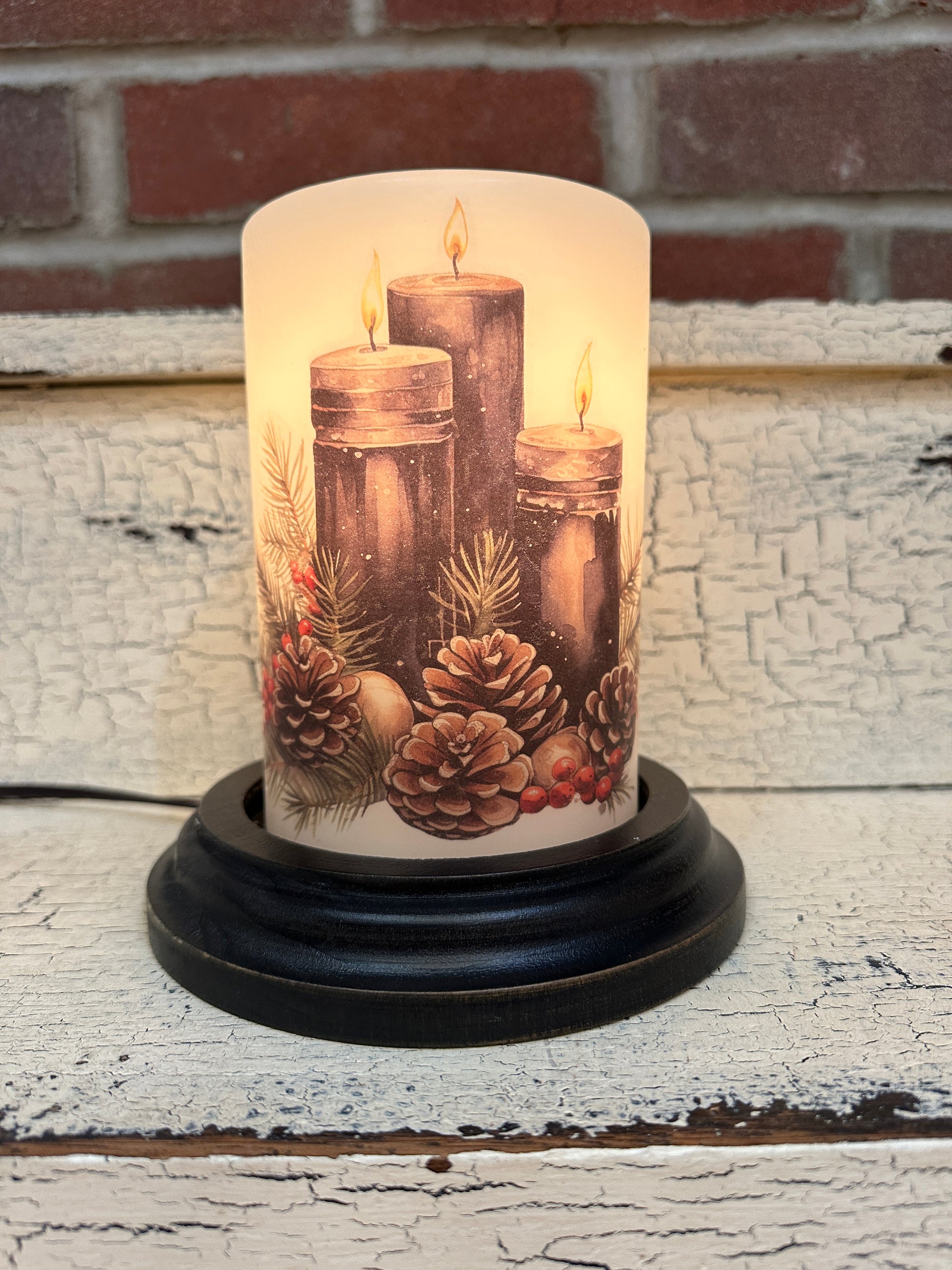 Black Triple Candle Holiday Candle Sleeve