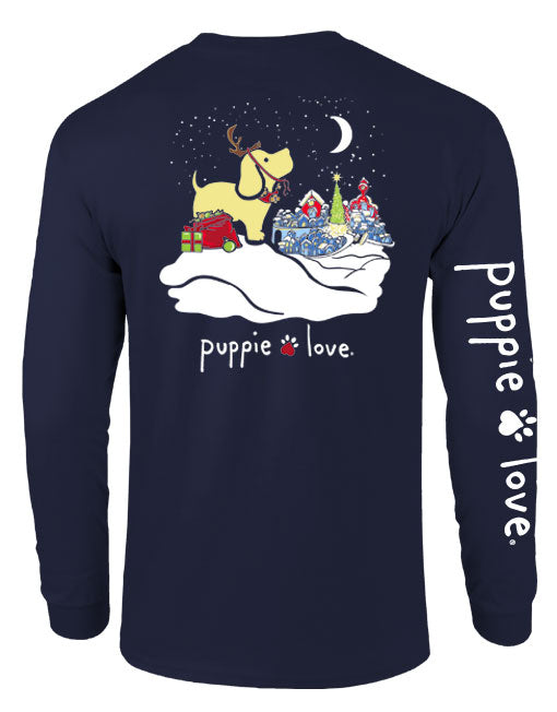 Puppie Love Reindeer Pup Long Sleeve Tee