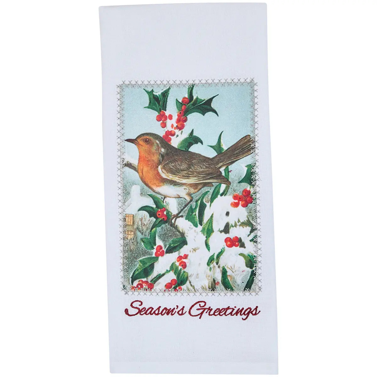 Season’s Greetings Bird Dishtowel