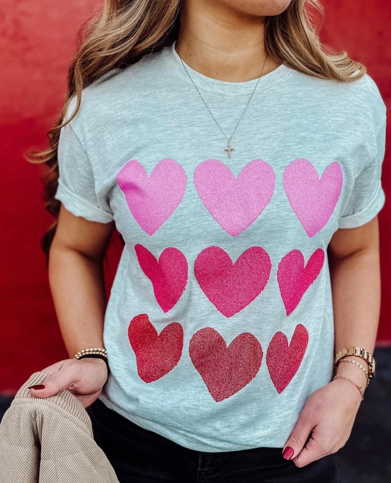 Glitter Hearts Graphic Tee