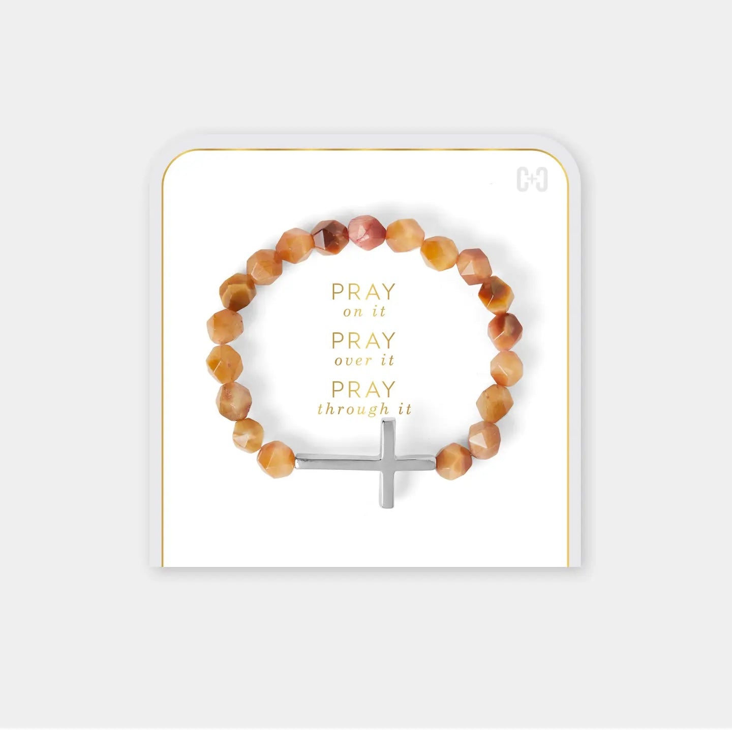 Pray On It Cross Bracelet - Natural