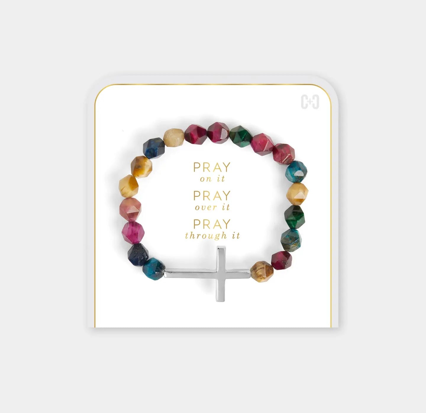 Pray On It Cross Bracelet - Multi