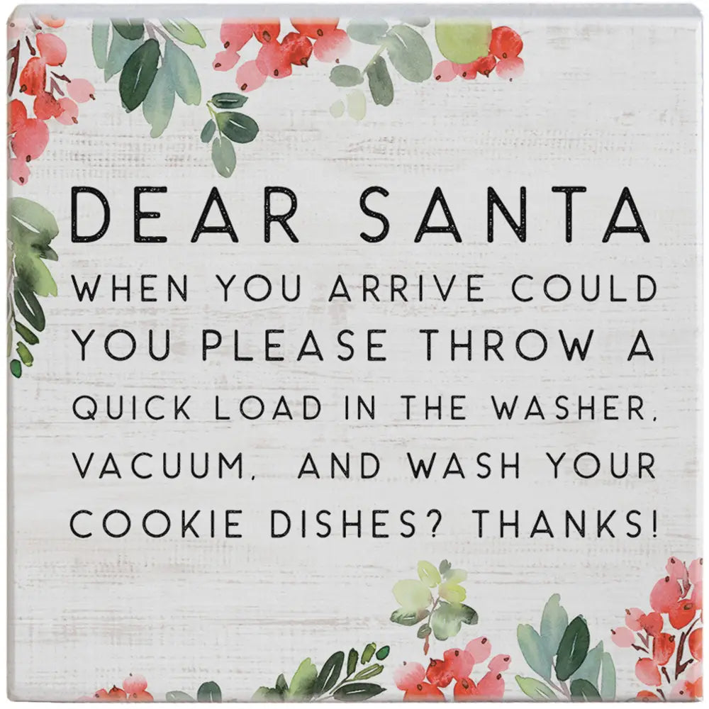 Dear Santa Wood Sign