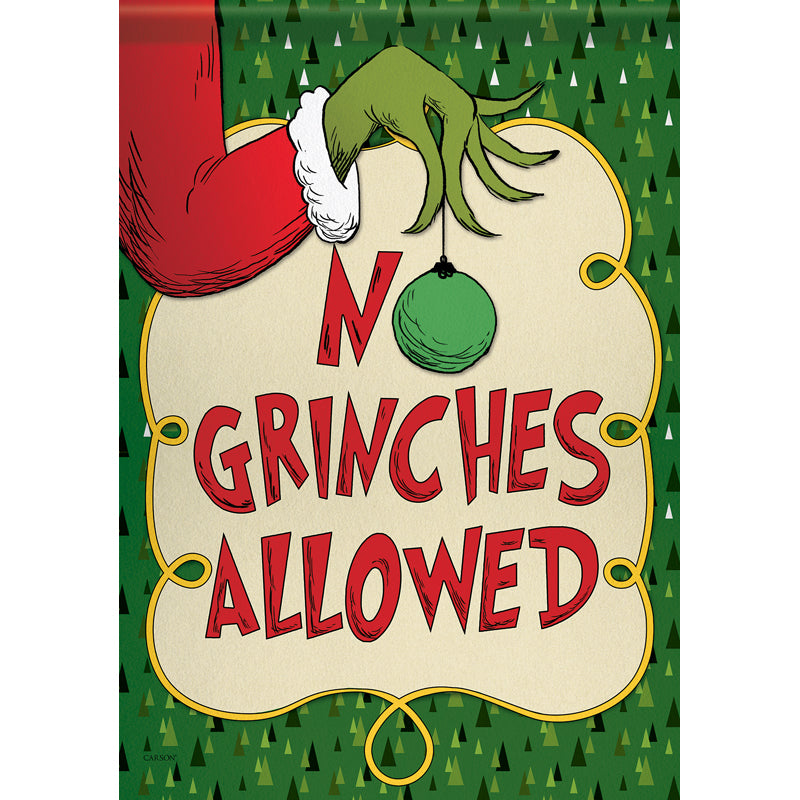 No Grinches Allowed Garden Flag