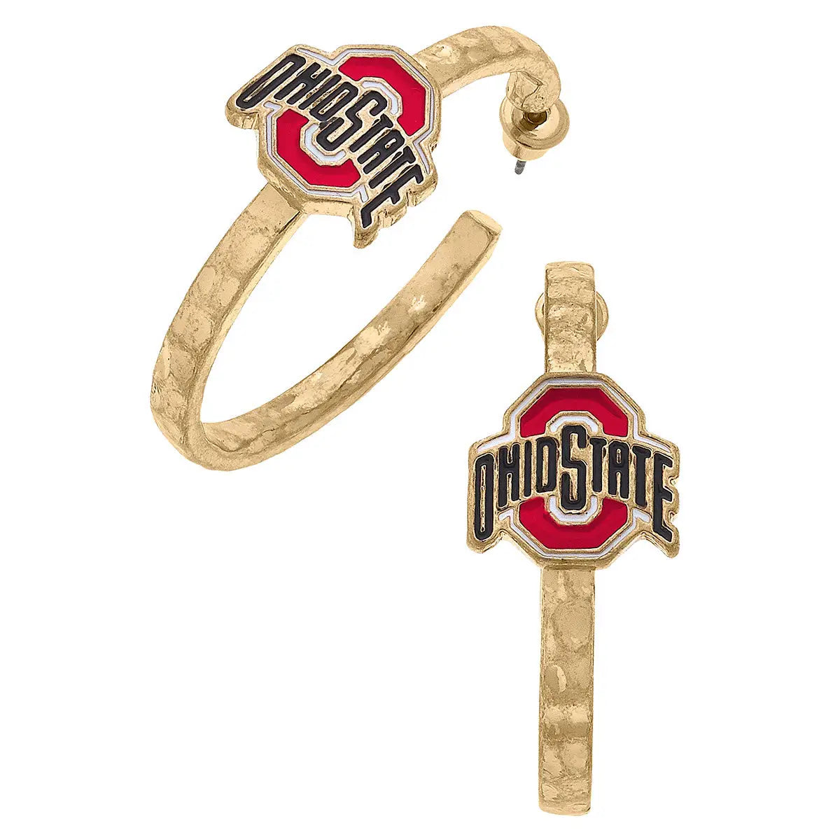 Ohio State Buckeyes Logo Hoop Earrings