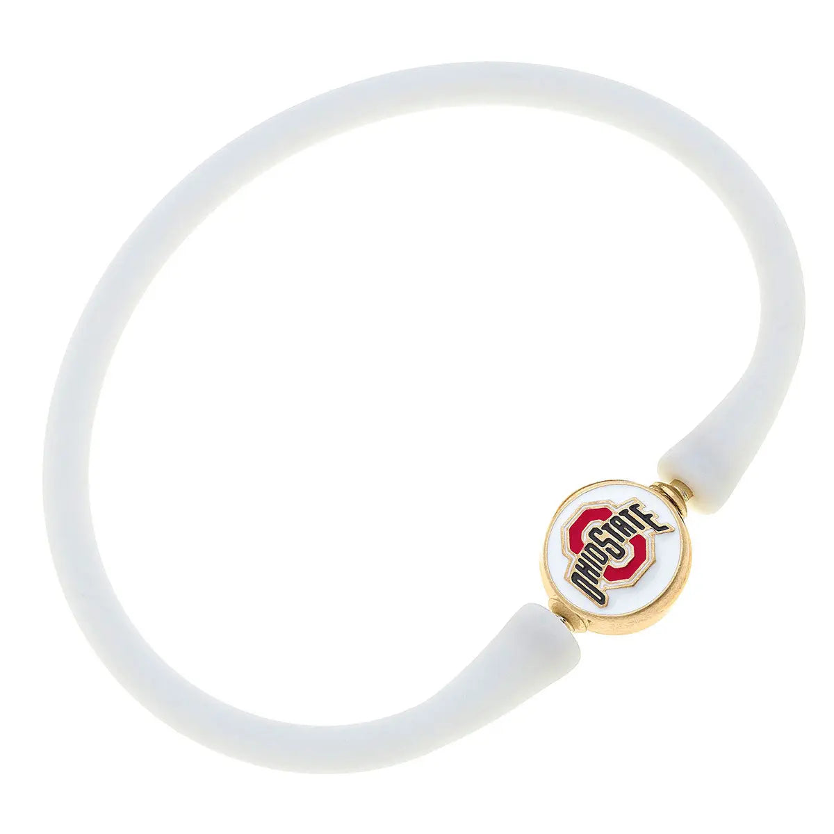 Ohio State Buckeyes Silicone Bracelet - White