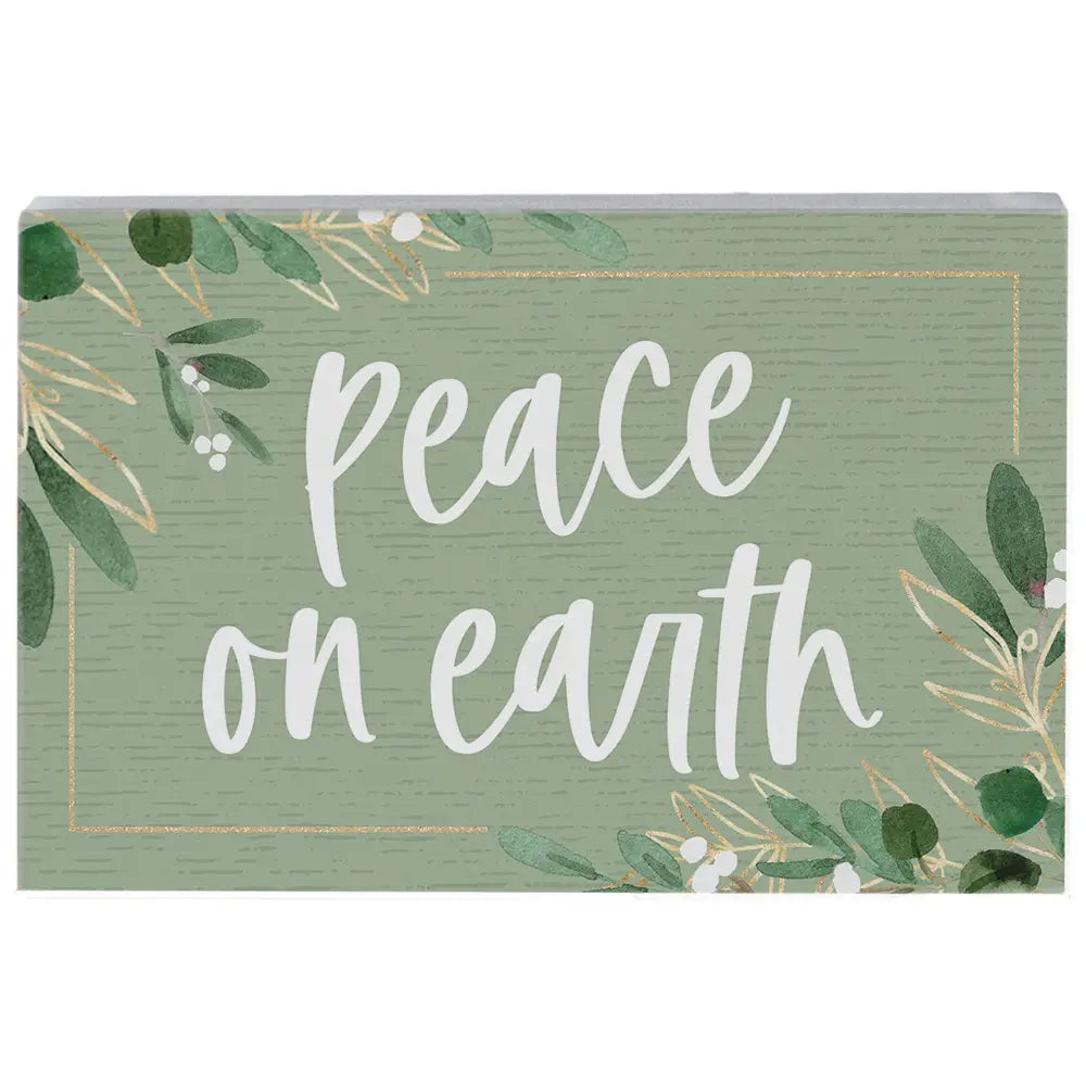 Peace on Earth Wood Block Sign