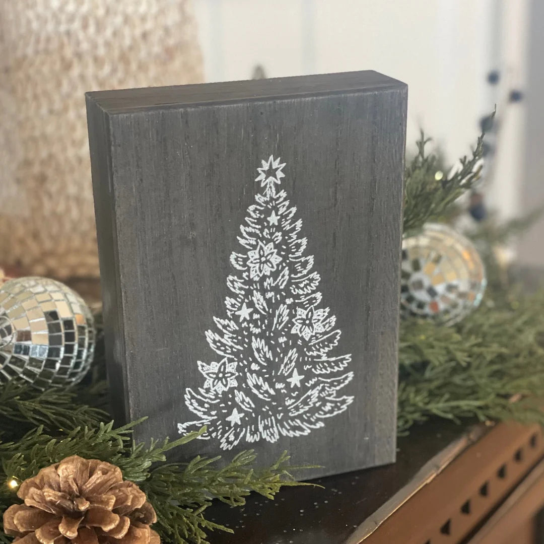 Glitter Spruce Box Sign