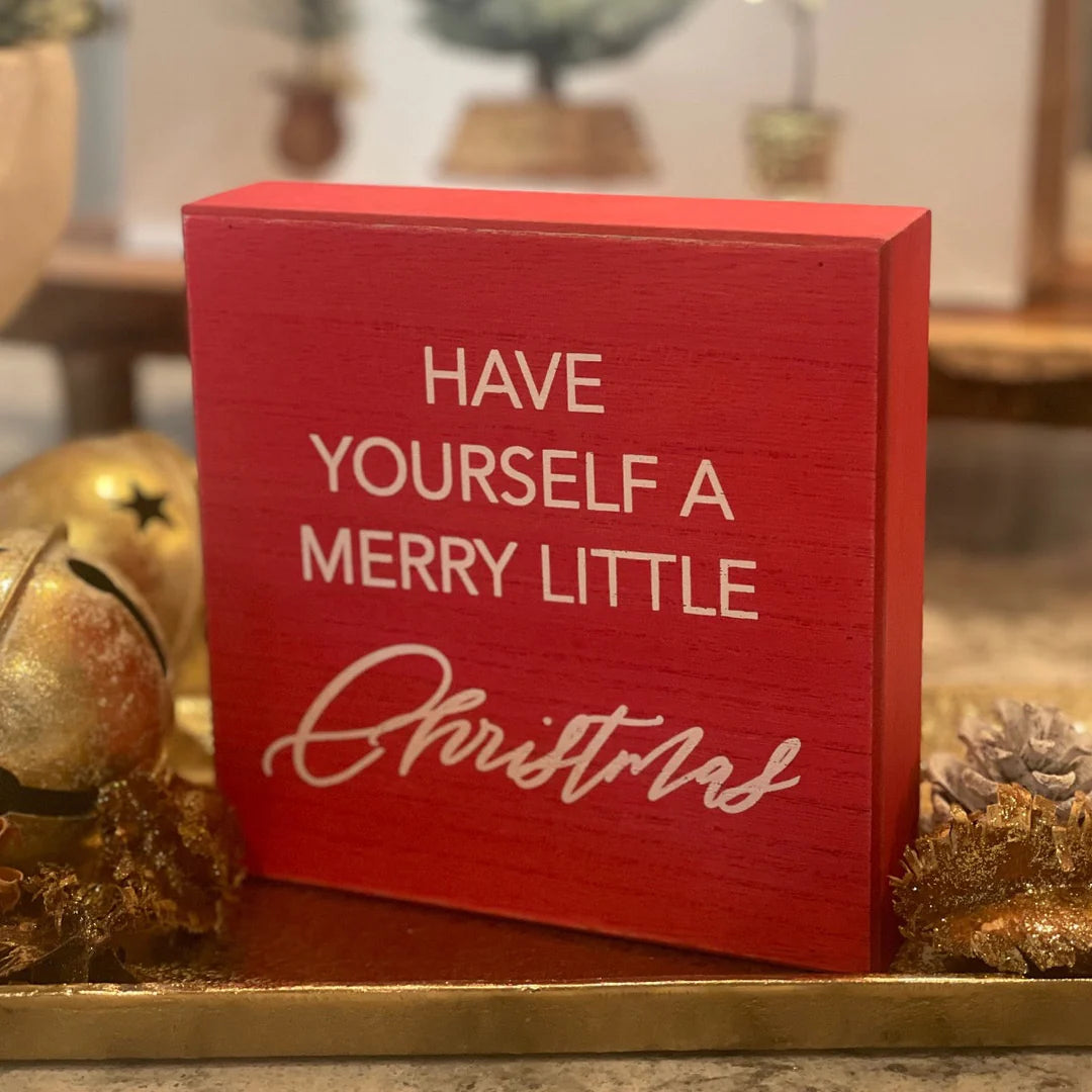 Merry Little Christmas Box Sign