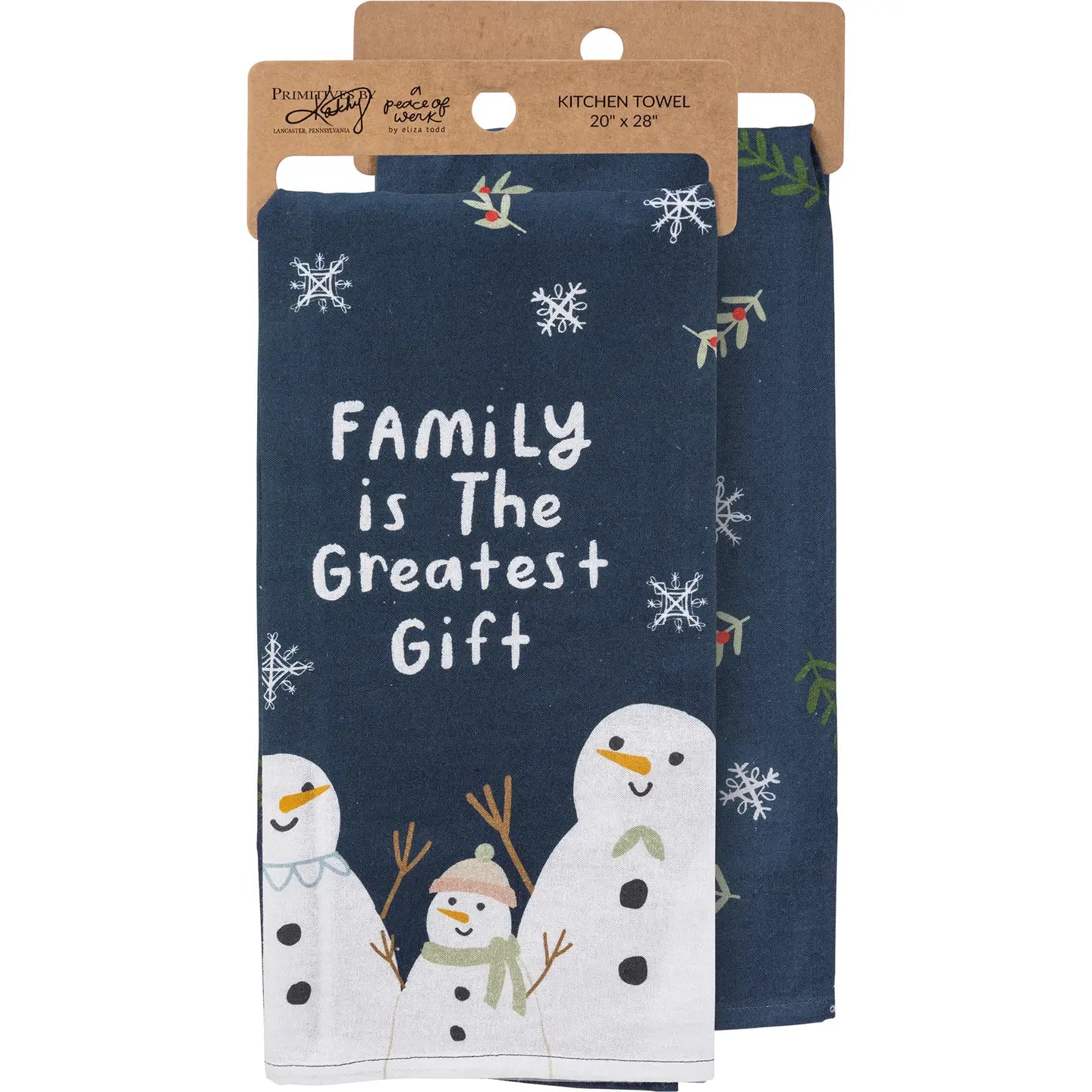 Family is the Greatest Gift Snowman Towel