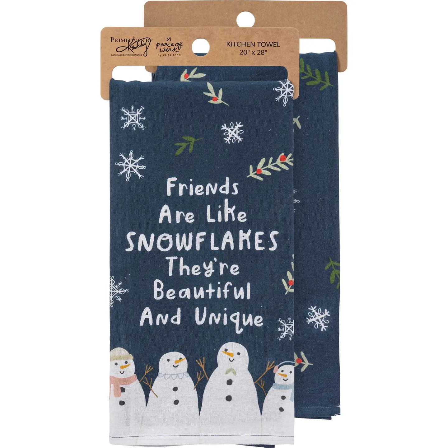 Friends are like Snowflakes Snowman Towel