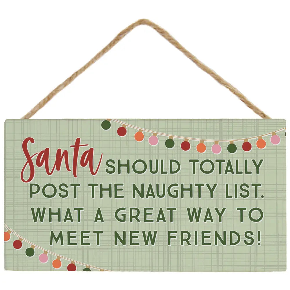 Naughty List Hanging Sign