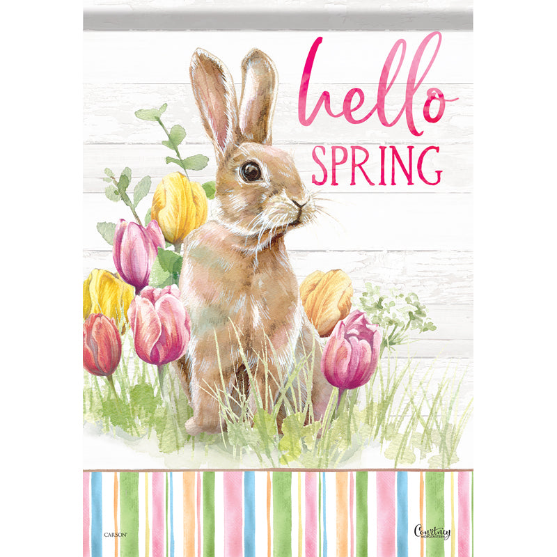 Hello Spring Bunny Garden Flag