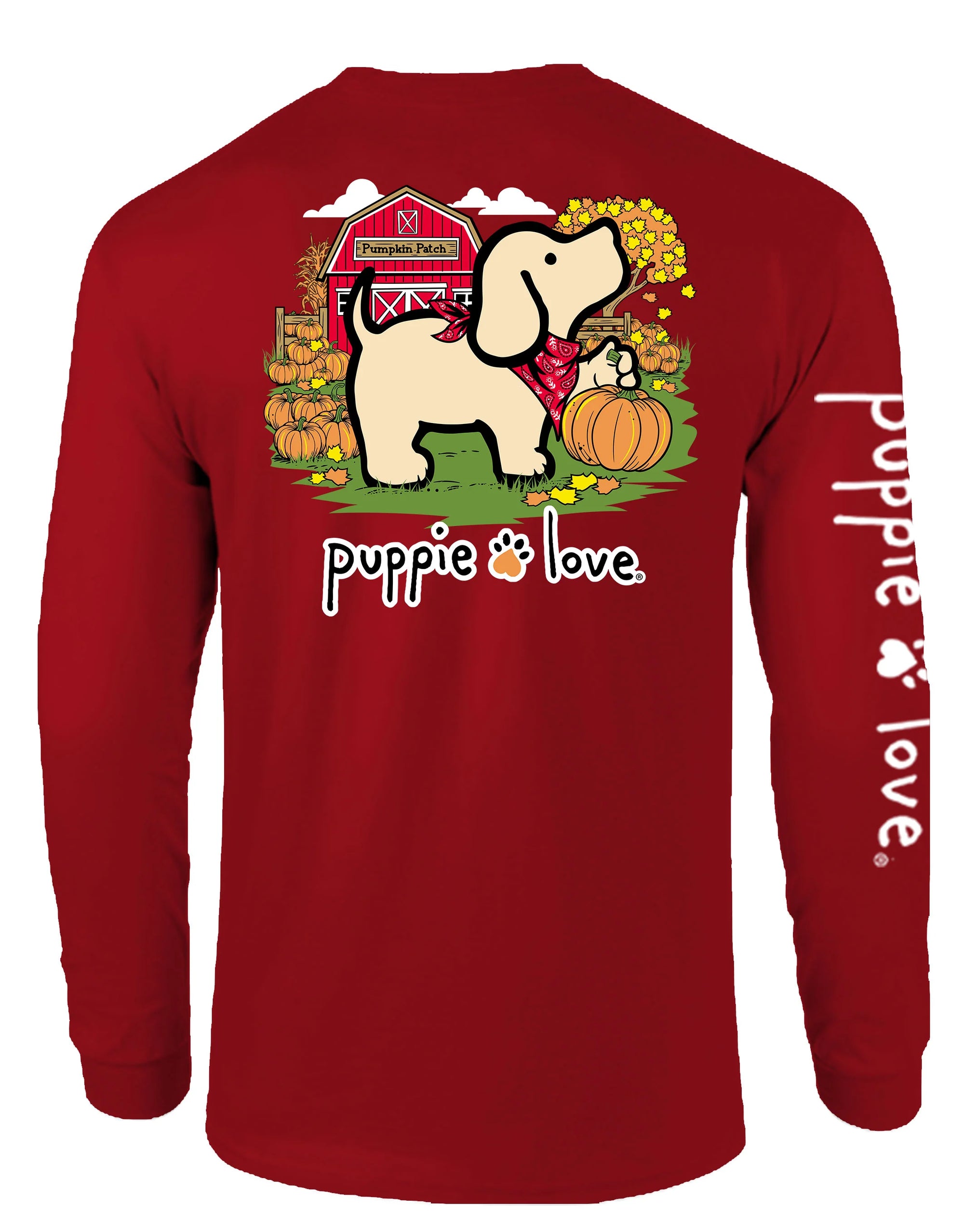 Puppie Love Pumpkin Farm Pup Long Sleeve Tee