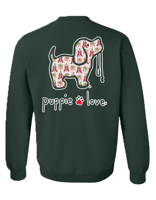 Puppie Love Christmas Bows Pup Sweatshirt