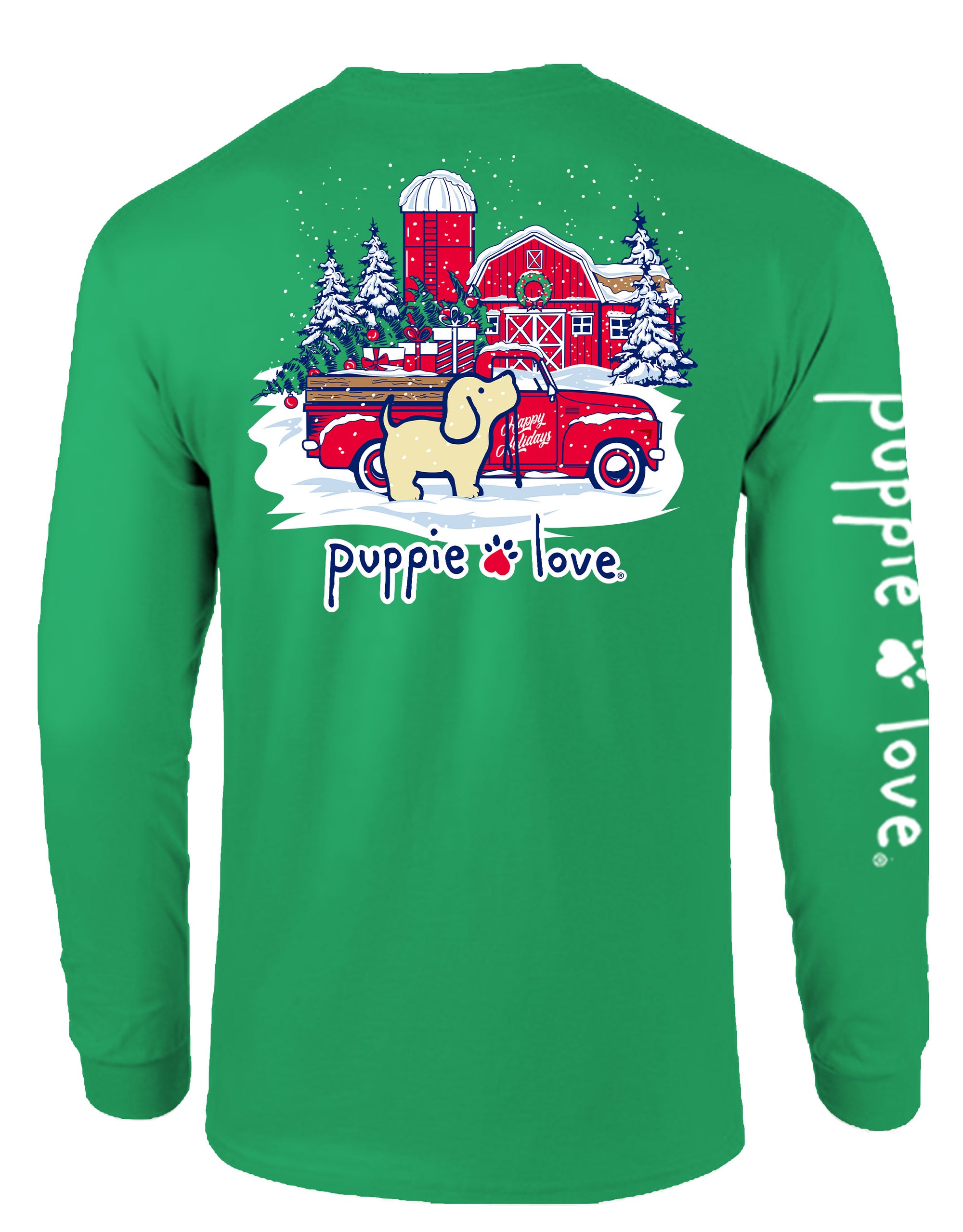 Puppie Love Home for the Holidays Pup Long Sleeve Tee