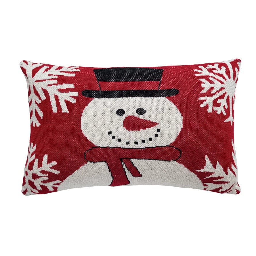 Snowman & Snowflakes Pillow