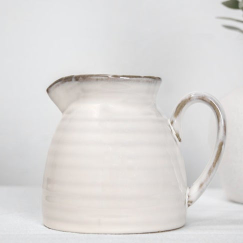 White Ceramic Pitcher - 5”