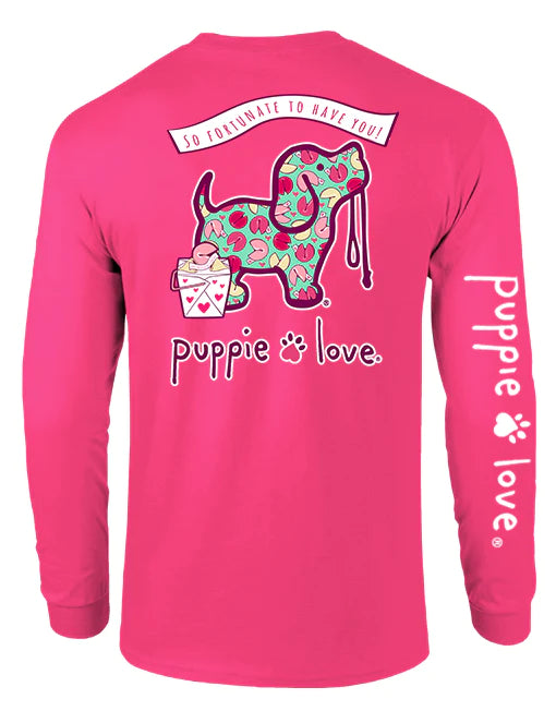 Puppie Love Fortune Cookie Pup Long Sleeve Tee