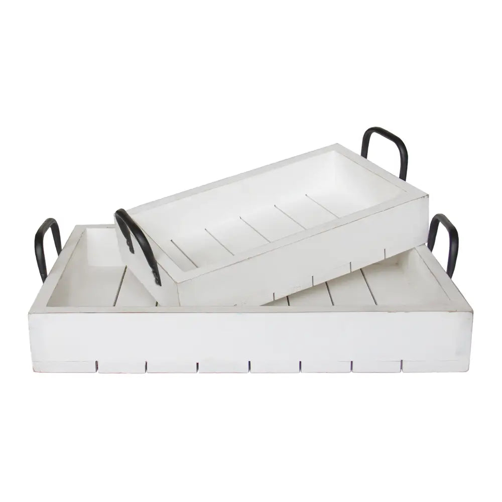 Rustic White Trays - 2 Sizes