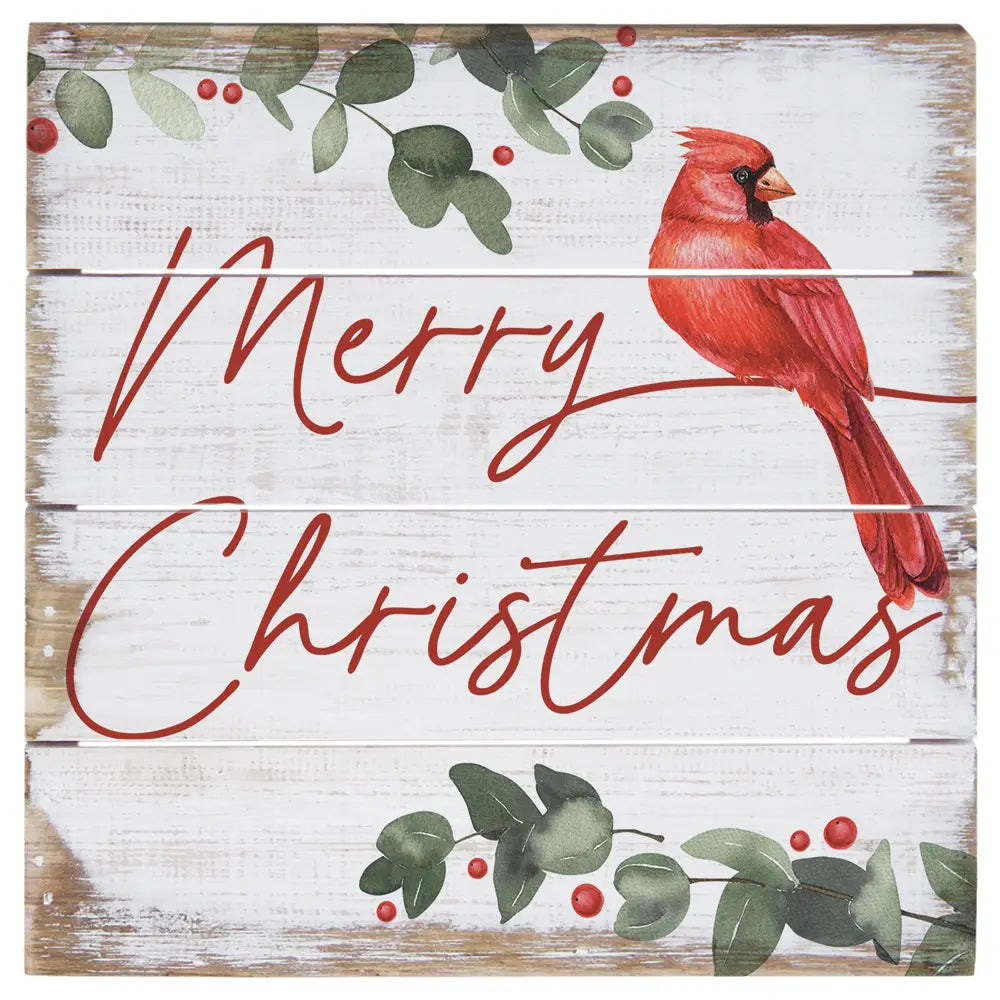 Christmas Cardinal Pallet Sign