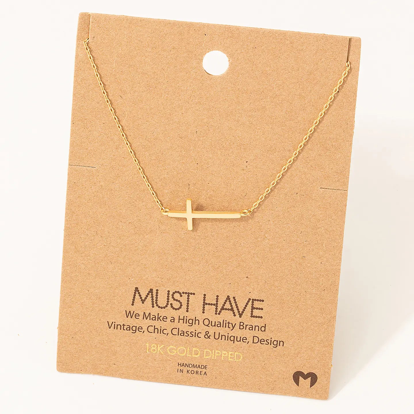 Side Cross Necklace