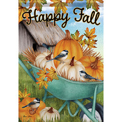 Fall Wheelbarrow Garden Flag