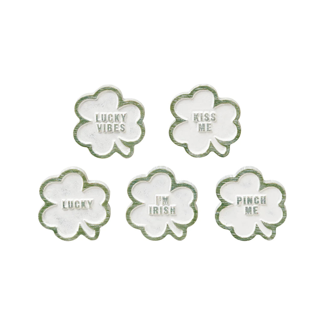 Mini Carved Shamrock - Set of 5