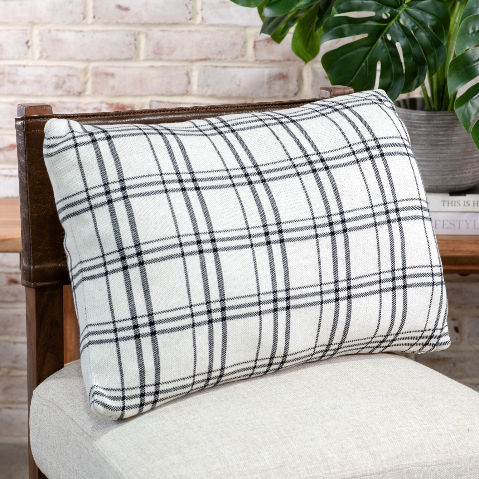 Black & White Check Pillow