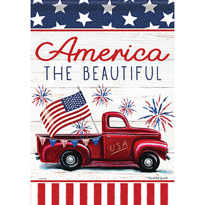 America Truck Garden Flag