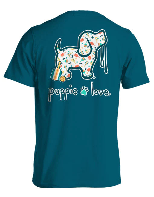 Puppie Love Pickleball Pattern Pup Tee