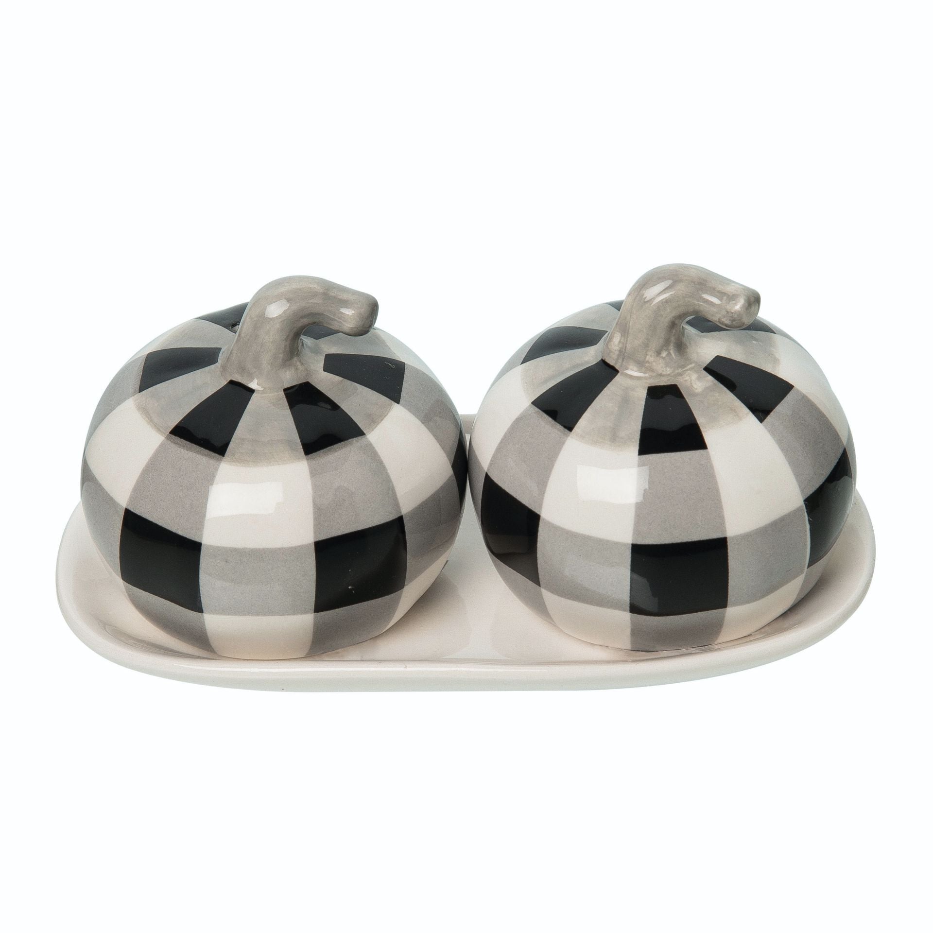 Buffalo Check Pumpkin Salt & Pepper Shakers