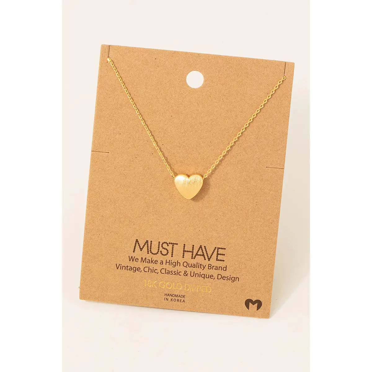 Brushed Heart Necklace