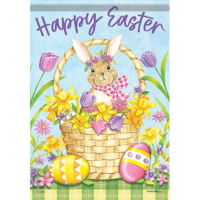 Basket Bunny Garden Flag