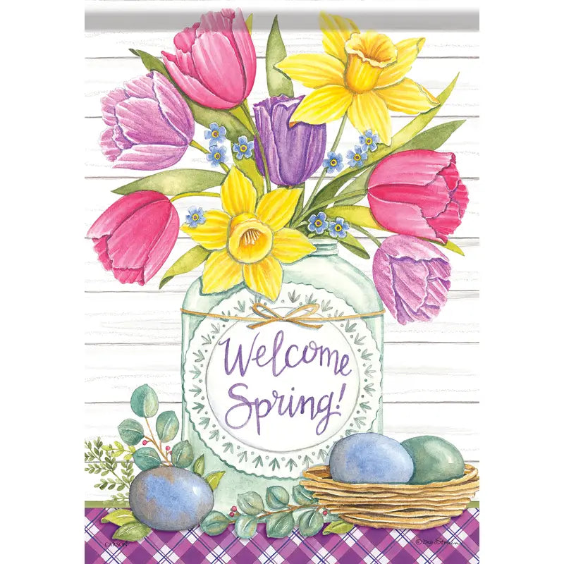 Easter Floral Garden Flag