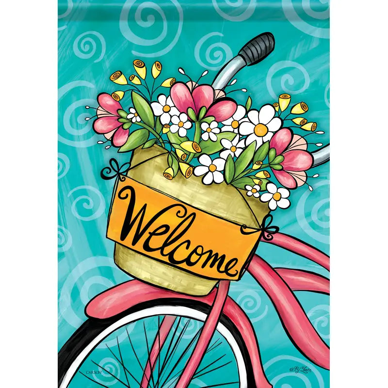 Spring Bike Garden Flag