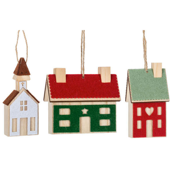 House & Church Ornament - 3 Styles