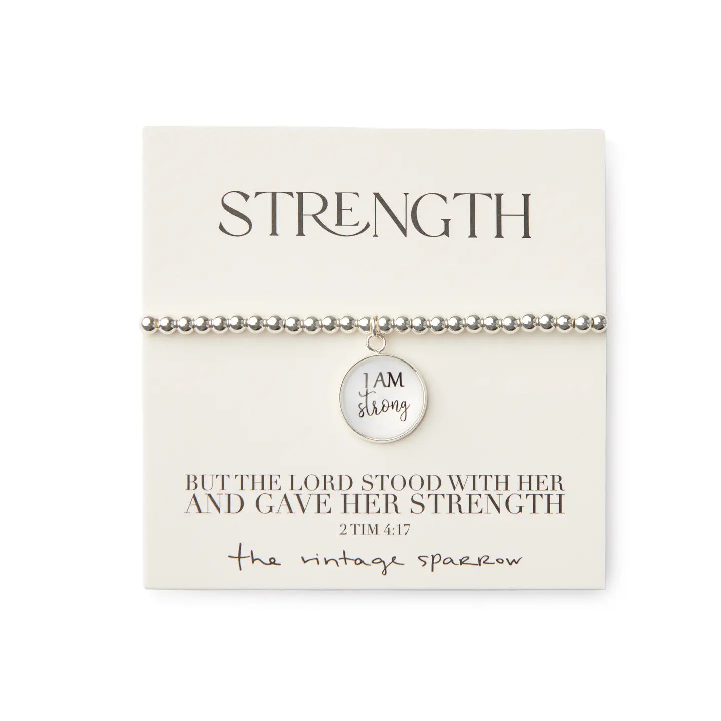 I Am Strong Silver Bracelet