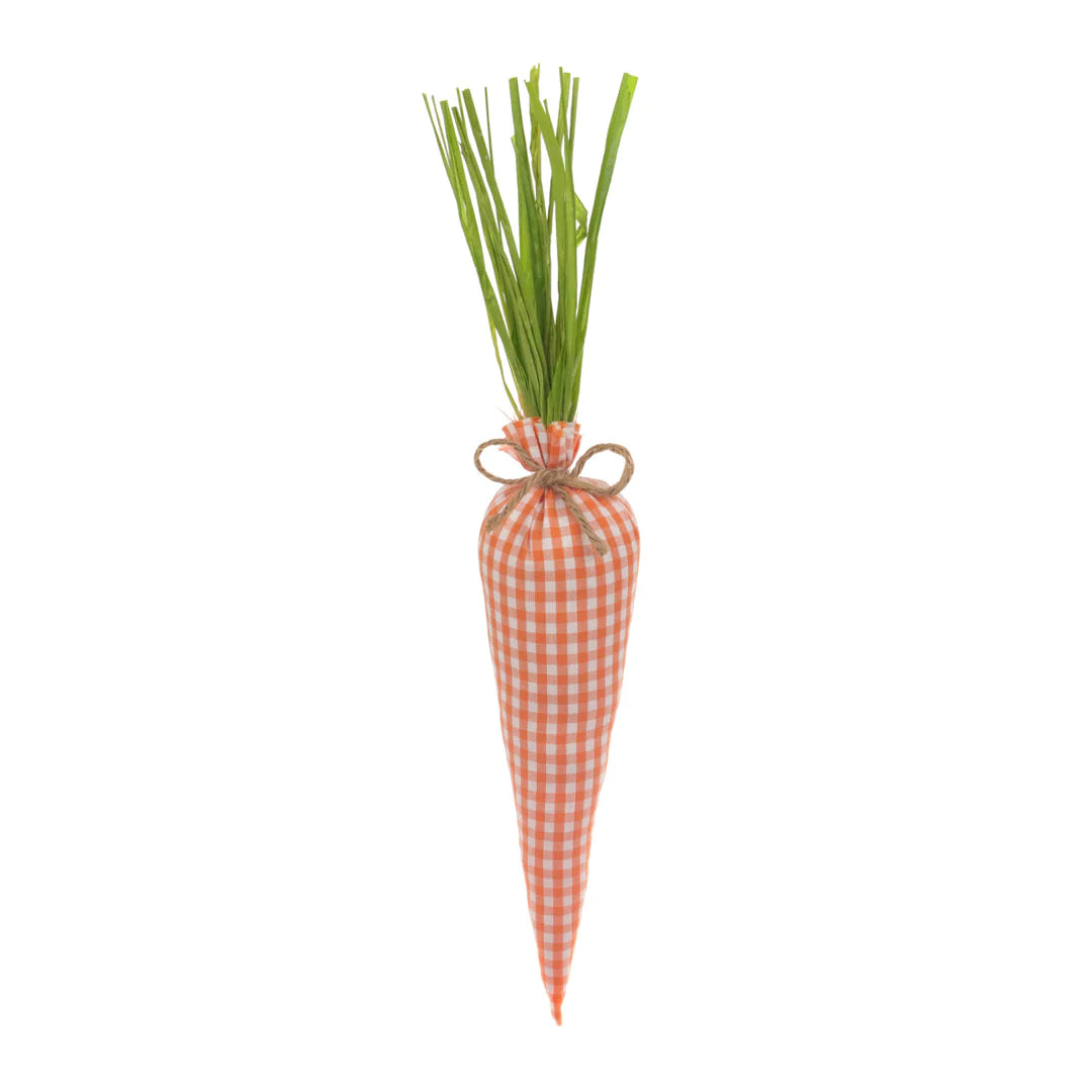 Large Orange Gingham Fabric Carrot