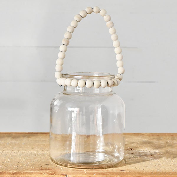 Jar with White Beads - Small