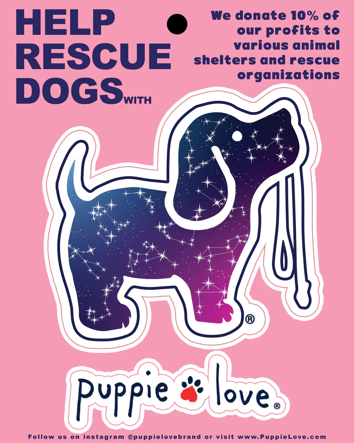 Puppie Love Constellation Pup Decal