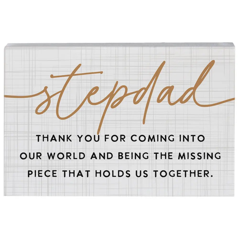 Stepdad Wood Block Sign