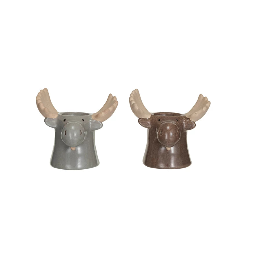 Stoneware Moose Tealight Holder - 2 Styles