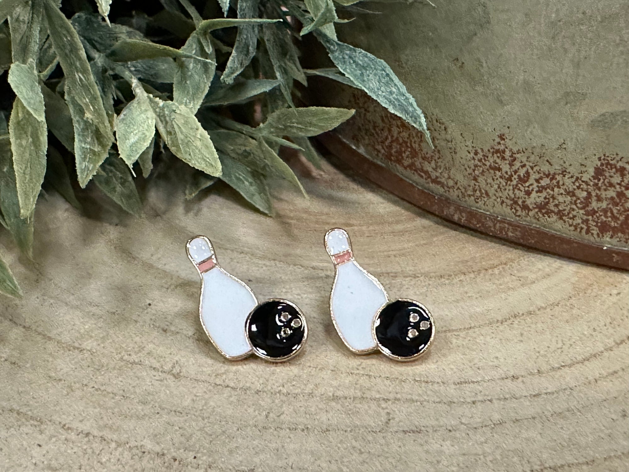 Bowling Ball & Pin Stud Earrings