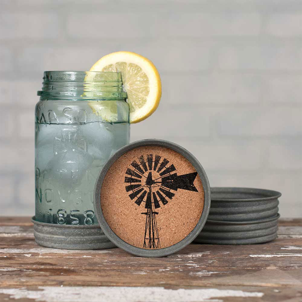 Mason Jar Lid Coaster - Windmill