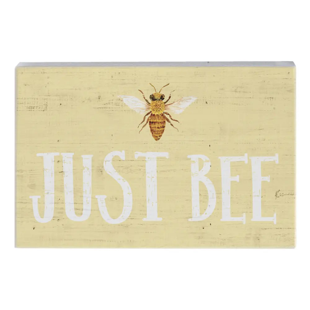 Just Bee Wood Block Sign