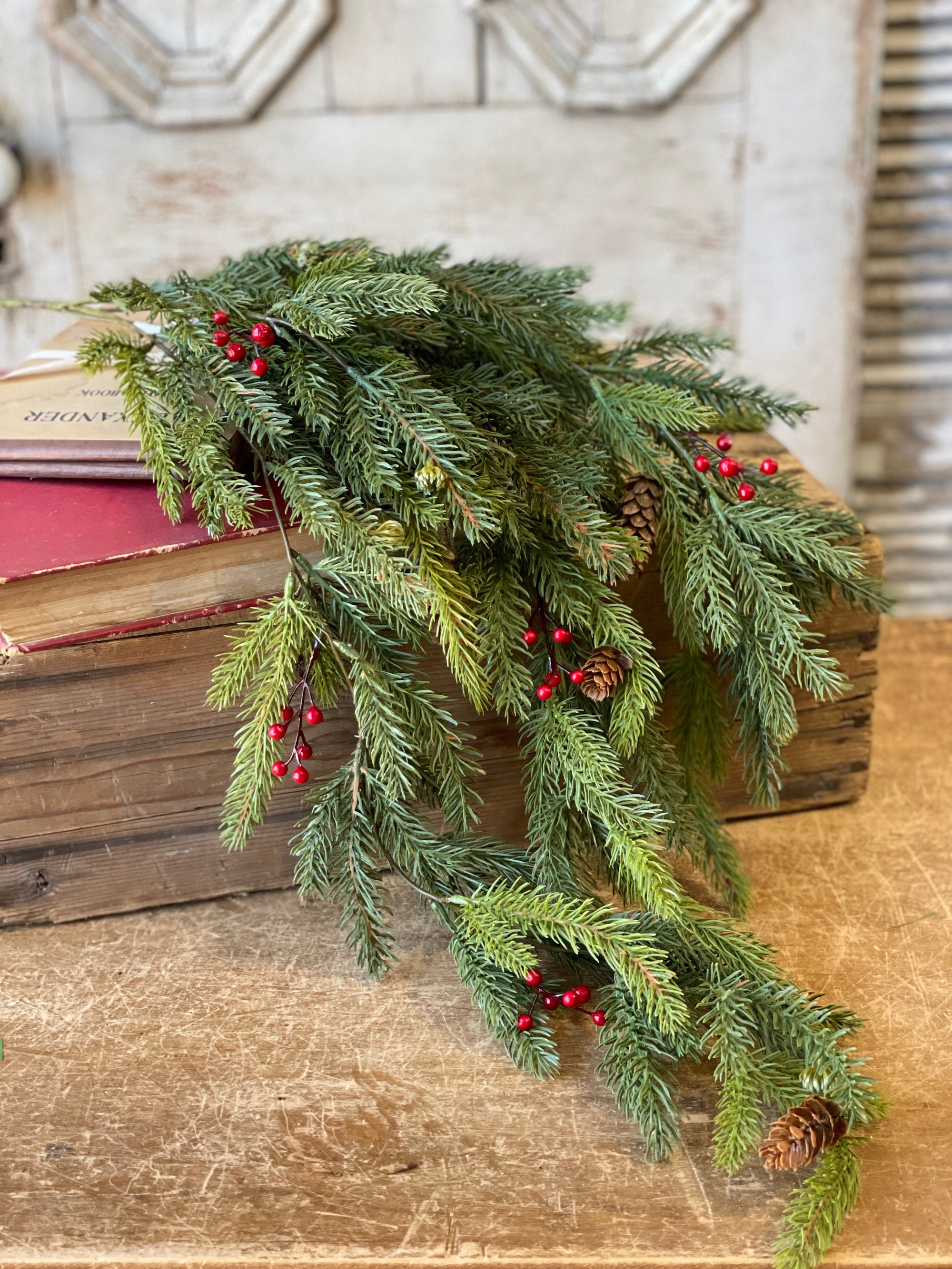 White Spruce with Berries Hanging