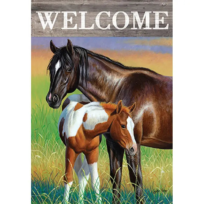 Mare & Foal Garden Flag